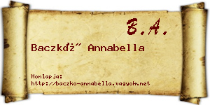 Baczkó Annabella névjegykártya
